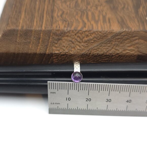 Size 7 Sterling Silver Fancy Scrolled Amethyst Ring A995 - Picture 7 of 8